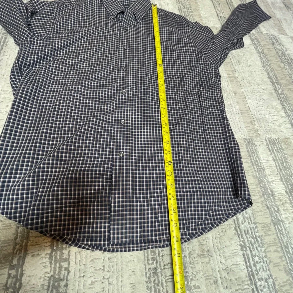 Brooks‎ Brothers 346 Mens Medium Grey Plaid Check Cotton Button Down Shirt